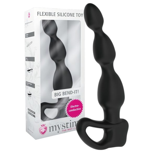 mystim Big Bend-it! - kugleformet elektro anal dildo (sort)