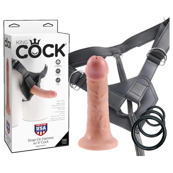 King Cock Strap-on 6 - påspændingsdildo - naturlig