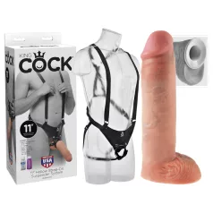 King Cock - hollow strap-on dildo med sele - 28 cm