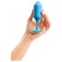 b-Vibe Snug Plug 3 - Dobbelt Kugle Anal Plug (180g) - Blå