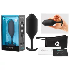 b-Vibe Snug Plug 4 - dobbeltkugle anal plug (257 g, sort)