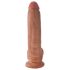 King Cock 9 med kugler, dildo (23 cm) - brun
