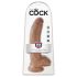 King Cock 9 med kugler, dildo (23 cm) - brun
