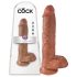 King Cock 10 realistisk dildo med testikler (25 cm) - brun