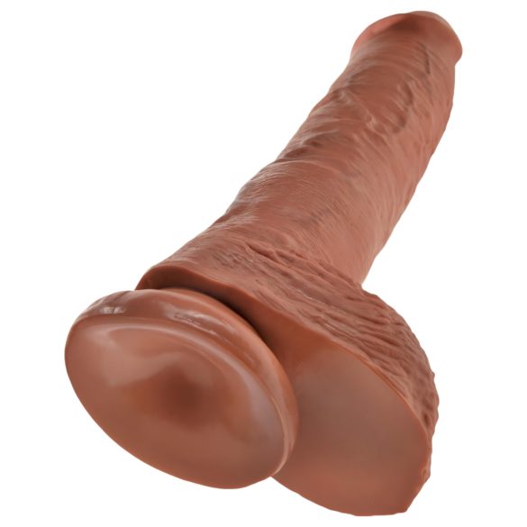 King Cock 10 stor dildo med kugler (25 cm) - brun