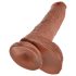 King Cock 10 stor dildo med kugler (25 cm) - brun