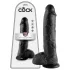 King Cock - realistisk dildo med testikler - 25 cm - sort