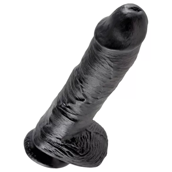 King Cock - realistisk dildo med testikler - 25 cm - sort