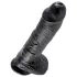 King Cock - realistisk dildo med testikler - 25 cm - sort