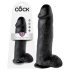 King Cock 12" stor dildo med kugler (30 cm) - sort
