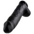King Cock 12" stor dildo med kugler (30 cm) - sort