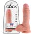 King Cock 8 med boller dildo (20 cm) - naturlig