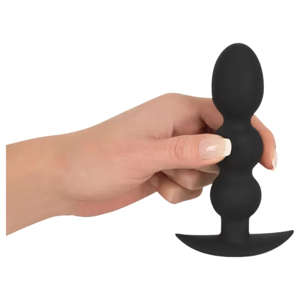 Black Velvets Heavy - kugleformet anal plug på 145 g (sort)