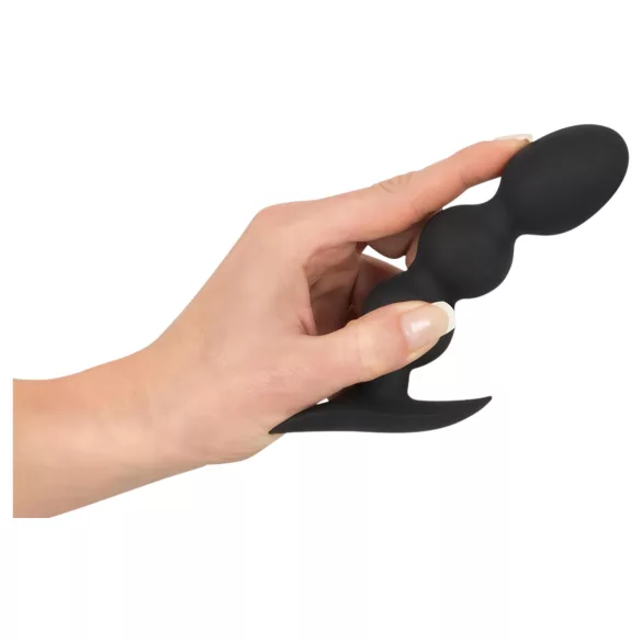 Black Velvets Heavy - kugleformet anal plug på 145 g (sort)