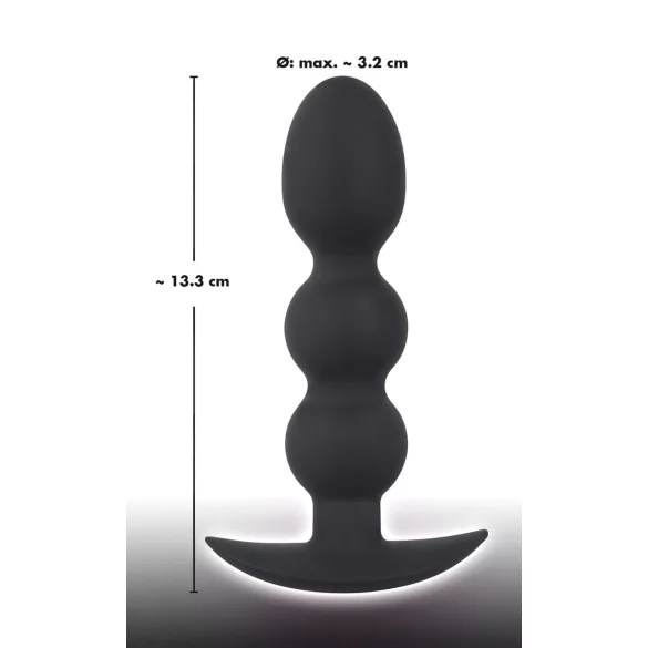 Black Velvets Heavy - kugleformet anal plug på 145 g (sort)