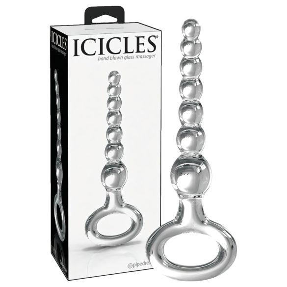 Icicles No. 67 - rund glasdildo (gennemsigtig)