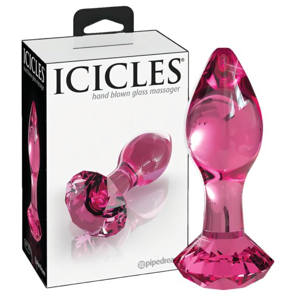Icicles No. 79 - kegleformet glas anal plug (pink)