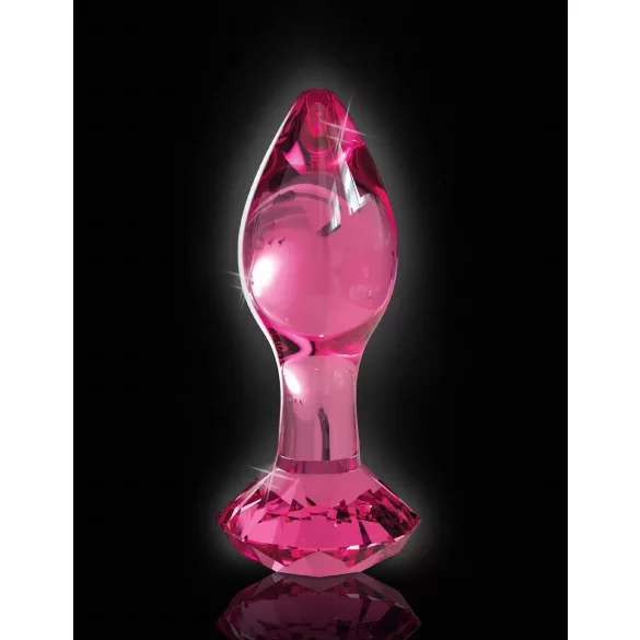 Icicles No. 79 - analplug i glas - konisk - pink