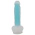 You2Toys Glow in the Dark - sugekops, selvlysende dildo (blå)
