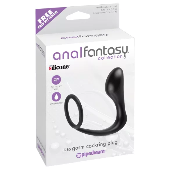 analfantasy - analplug med penisring - sort