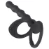 Black Velvets - penisring med analdildo - sort