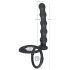 Sort Velvet - Glans- og penisring med analdildo (sort)