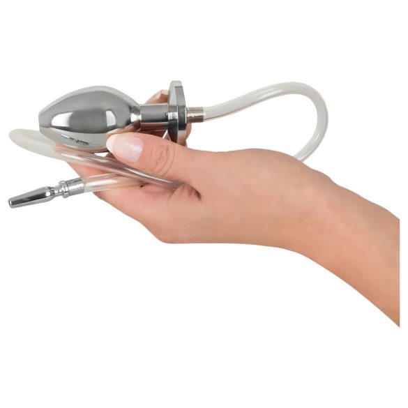 Piss to Ass Plug - analplug med hul og urinrørsudvider - silikone