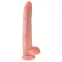 King Cock - dildo med testikler - stor 35cm - natur