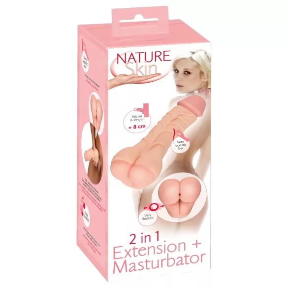 Nature Skin - 2i1 kunstnumse og penishylster - natur