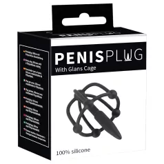 Penisplug - penisbur med dilator - silikone - sort