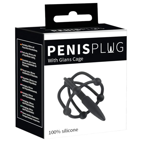 Penisplug - silikon glansbur i sort