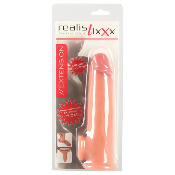 Realistixxx - penisovertræk med forlængelse og ring - 19cm (natur)