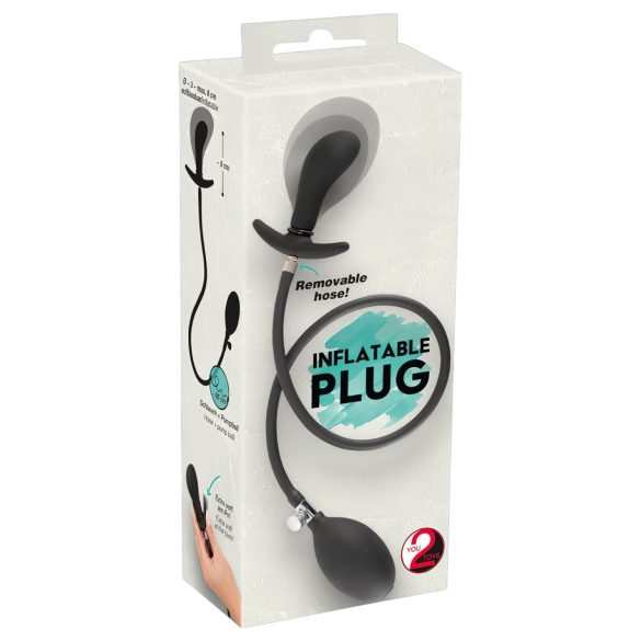 You2Toys - Oppustelig, anal udvider plug (sort)