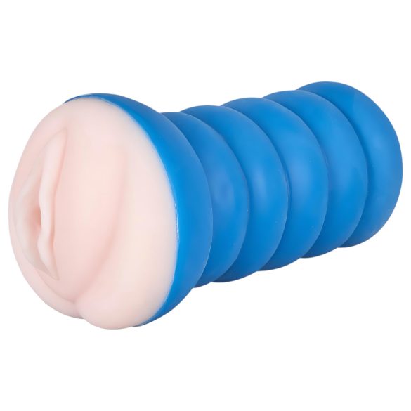 Naturhudsblød realistisk masturbator (natur-blå)