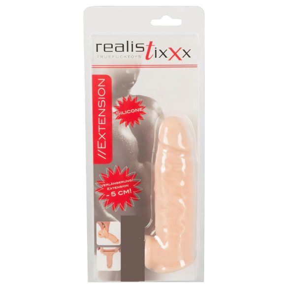 Realistixxx - penis sleeve med vibratorring - 16cm (natur)