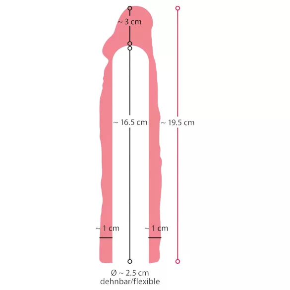 Nature Skin - forlængende og fortykkende penishylster (19,5 cm)