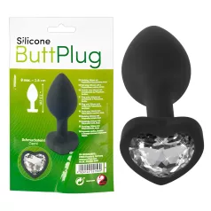 You2Toys - analplug - med hvid sten - sort