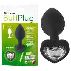 You2Toys - analplug - med hvid sten - sort