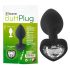 You2Toys Butt Plug - sort anal plug med hvid sten