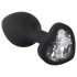 You2Toys Butt Plug - sort anal plug med hvid sten