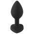 You2Toys Butt Plug - sort anal plug med hvid sten