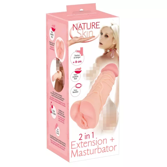Nature Skin - 2i1 kunstskede og penissleeve - natur