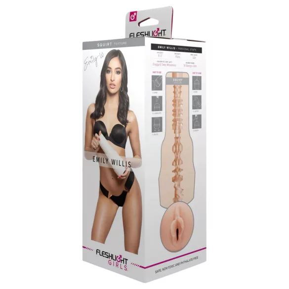 Fleshlight Emily Willis Squirt - realistisk kunstig vagina (naturel)