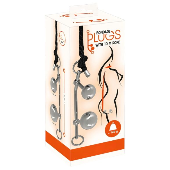 You2Toys Bondage Anal Plug (149g) + BDSM Reb (10m)