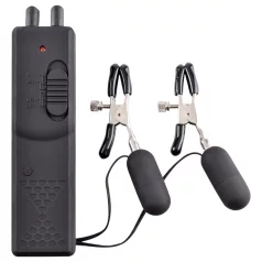 Fetish - vibrerende brystvorteclips - sort