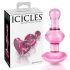 Icicles No. 75 - Hjerteformet, glas anal plug (pink)