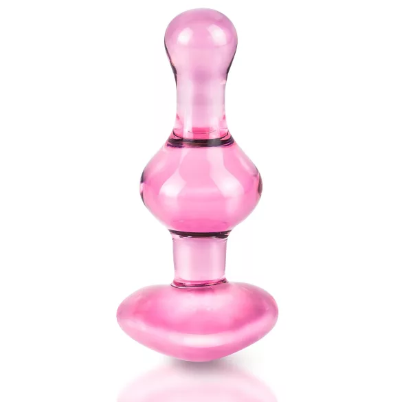 Icicles No. 75 - analplug i glas med hjerte - pink