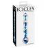Icicles No. 08 - glasdildo dobbeltender bølget - gennemsigtig/blå