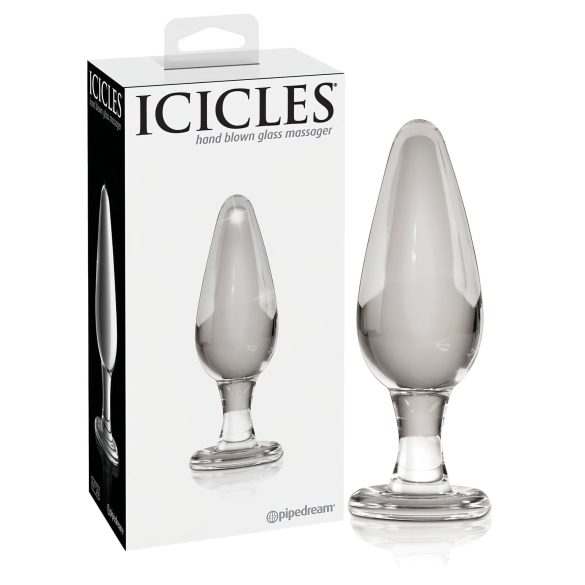 Icicles No. 26 - Transparent glas anal plug i kegleform