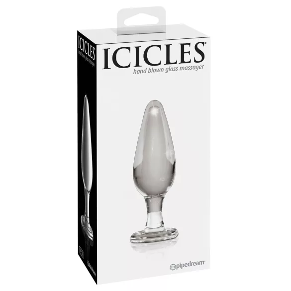 Icicles No. 26 - analplug i glas - konisk - gennemsigtig